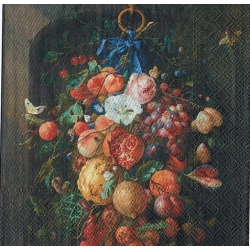 Serwetka   -2389-  bukiet ,kwiaty,owoce